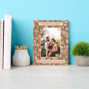 Elegant Monogram Couple Names Decorative Pattern  Etched Frames