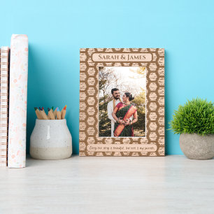 Elegant Monogram Couple Names Decorative Pattern  Etched Frames