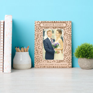 Elegant Monogram Couple Names Decorative Pattern  Etched Frames