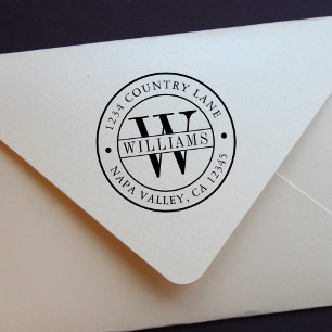 Elegant Monogram Create Your Own Return Address Self-inking Stamp