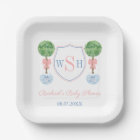 Elegant Monogram Crest Girl Baby Shower Party