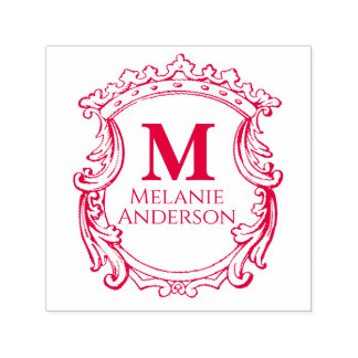 Elegant Monogram Crest Self-inking Stamp