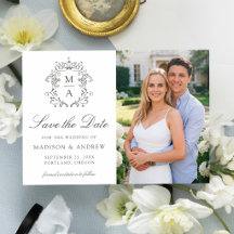 Elegant Monogram Crest Vintage Wedding