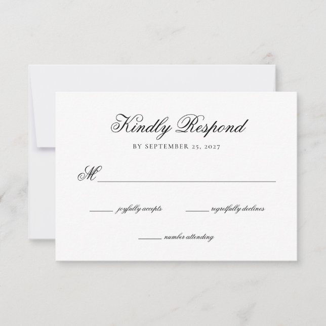 Elégant Monogram Crest Wedding Carte RSVP (Devant)