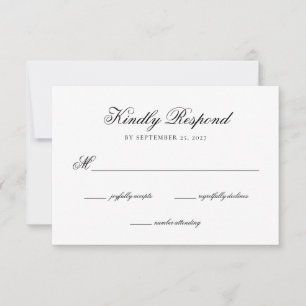 Elegant Monogram Crest Wedding RSVP Card