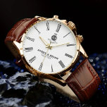 Elegant  Monogram Custom Wedding Gift Watch<br><div class="desc">Retro Hipster Monogram Unique Personalized Design
Custom Anniversary Engraved Name & Initials for Couples
Personalized Keepsake Elegant Roman Numeral Design
Luxury Groomsmen Monogram Custom Wedding Gift
Classic Custom Monogram Formal & Timeless</div>