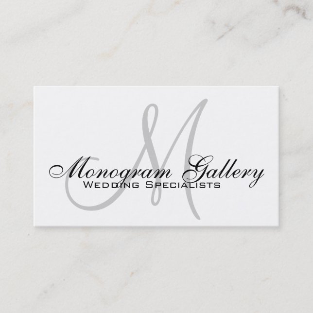 Elegant Monogram Customizable Business Card (Front)