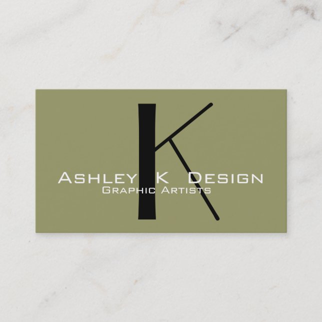 Elegant Monogram Customizable Business Card (Front)
