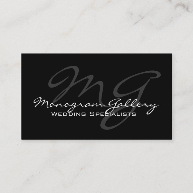 Elegant Monogram Customizable Business Card (Front)