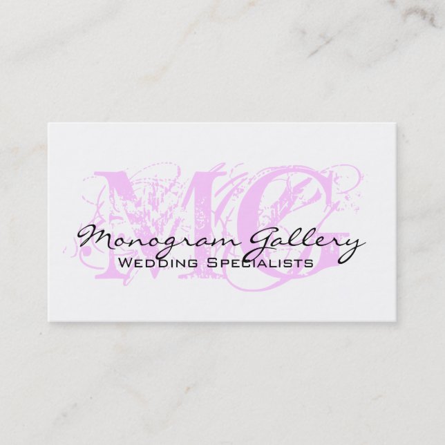Elegant Monogram Customizable Business Card (Front)
