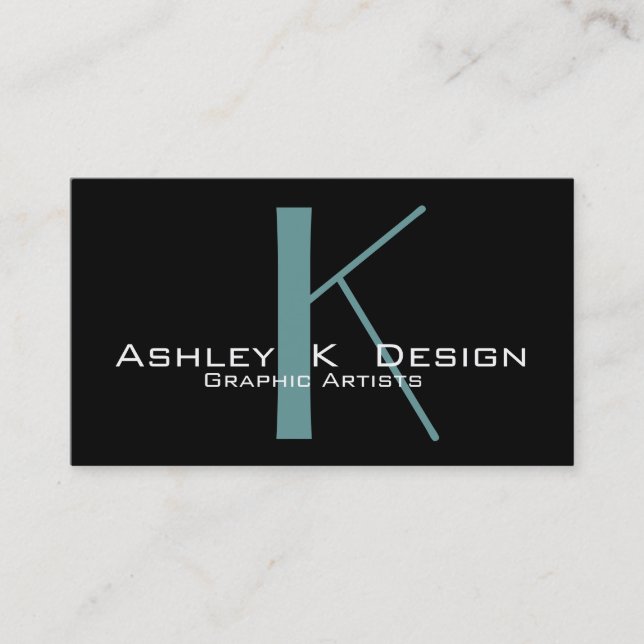 Elegant Monogram Customizable Business Card (Front)