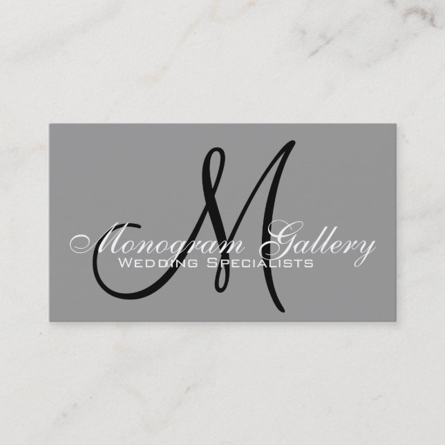 Elegant Monogram Customizable Business Card (Front)