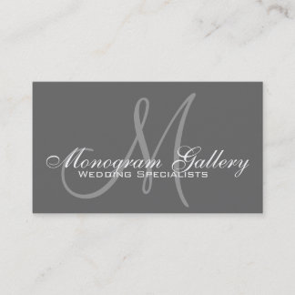 Elegant Monogram Customizable Grey Business Card