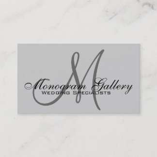 Elegant Monogram Customizable Grey Business Card