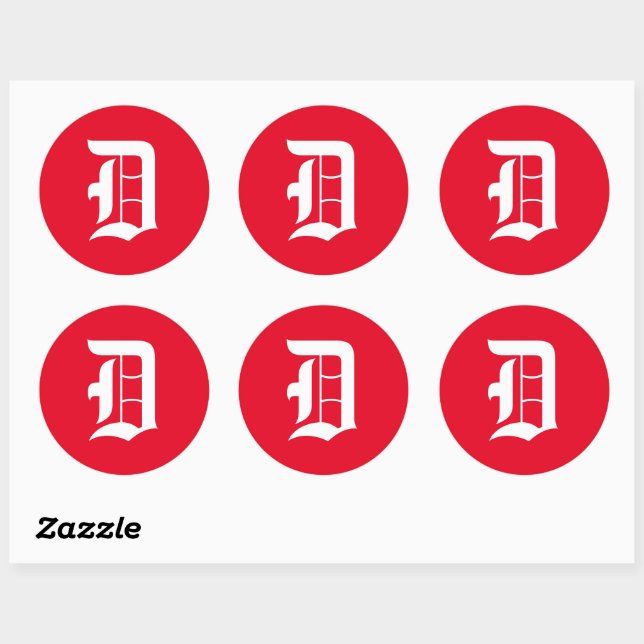 Elegant Monogram D Classic Round Sticker (Sheet)