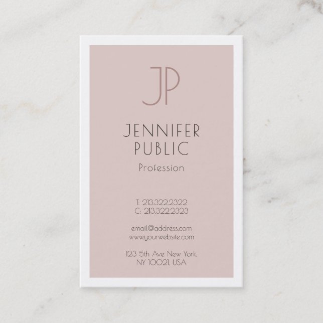 Elegant Monogram Design Beautiful Plain Luxury Business Card (Front)