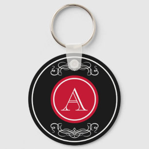 Elegant monogram design keychain