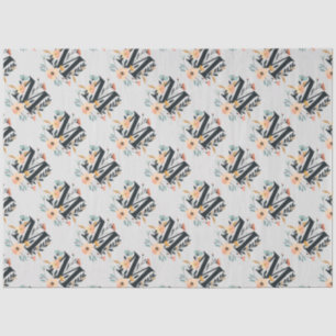 Elegant monogram design Letter M pattern 1 Tissue Paper