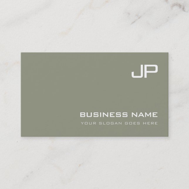 Elegant Monogram Design Modern Plain Professional Business Card (Front)