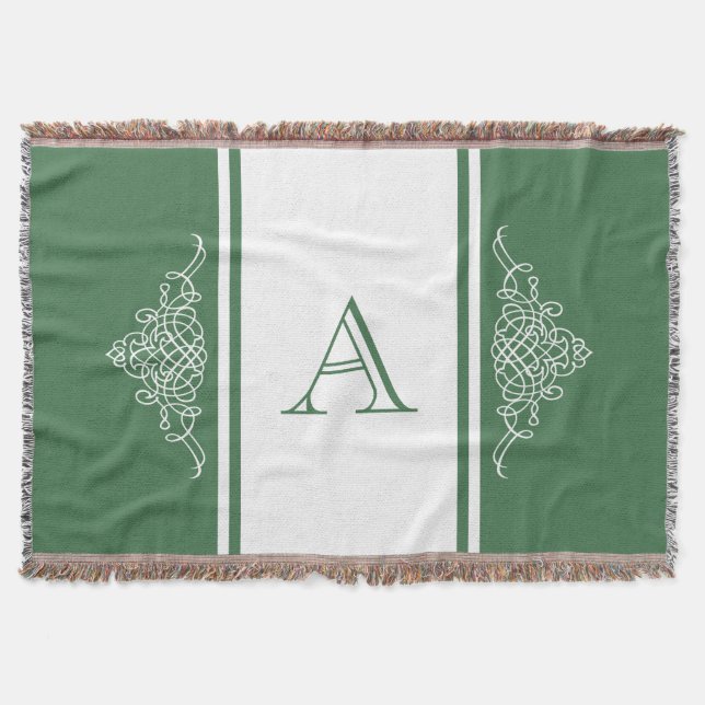 Elegant monogram design throw blanket (Front)
