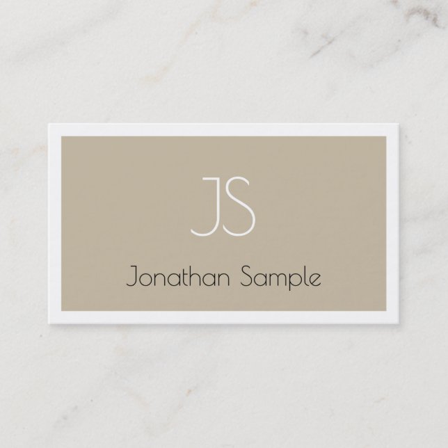 Elegant Monogram Elite Design Sleek Plain Luxury Business Card (Front)