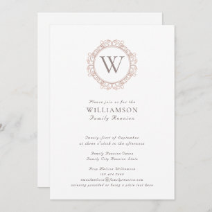 Elegant Monogram Family Reunion Invitation