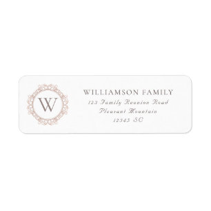 Elegant Monogram Family Reunion Return Address
