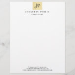 Elegant Monogram Faux Gold Template Glamourous Letterhead<br><div class="desc">Elegant Monogram Faux Gold Template Glamourous Trendy Modern Letterhead.</div>