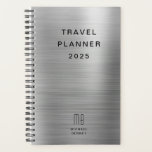 Elegant Monogram Faux Silver Grey Travel Planner<br><div class="desc">Elegant Monogram Faux Silver Grey Travel Planner.</div>