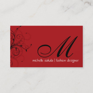 elegant; monogram flourish business card