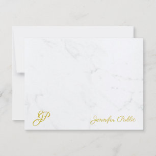Elegant Monogram For Her Modern Simple Gold Script Card