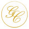 Elegant Monogram Gold and White Wedding Sticker
