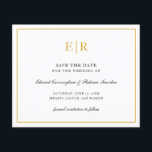 Elegant Monogram Gold Budget Wedding Save The Date Flyer<br><div class="desc">Elegant budget save the date flyer featuring your two initial monogram in faux gold,  inside of a border,  over a white background.  This classy design is great for a formal wedding.  PLEASE NOTE: Envelopes NOT included.</div>