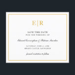 Elegant Monogram Gold Budget Wedding Save The Date Flyer<br><div class="desc">Elegant budget save the date flyer featuring your two initial monogram in faux gold,  inside of a border,  over a white background.  This classy design is great for a formal wedding.  PLEASE NOTE: Envelopes NOT included.</div>