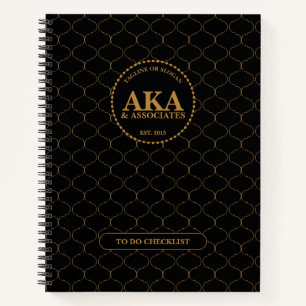 Elegant Monogram Gold Trellis Checklist Notebook