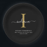 Elegant Monogram Graduation 2026 Party Paper Plate<br><div class="desc">Graduation 2026 Monogram Script Initial Name Grad Party paper plates. Edit and customize with your own name, initial, school name and class by clicking the "Personalize" button.</div>