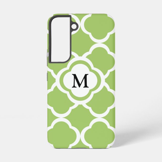 Elegant Monogram Green Samsung Galaxy S22 Case (Back)