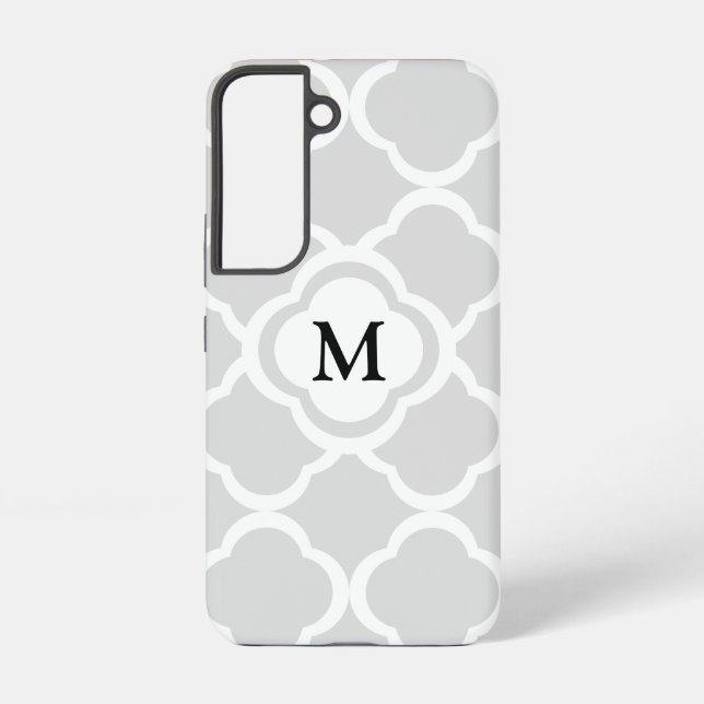 Elegant Monogram Grey Samsung Galaxy S22 Case (Back)