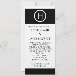 Elegant Monogram H Customizable Wedding Invitation
