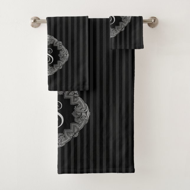Elegant, Monogram Initial Bath Towel Set (Insitu)