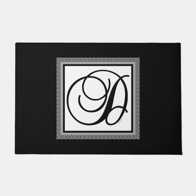 ELEGANT MONOGRAM INITIAL D DOORMAT (Front)