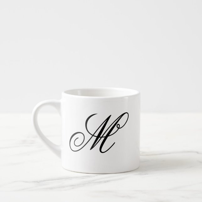 Elegant Monogram Initial  Espresso Cup (Left)