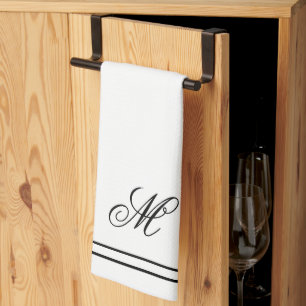 Elegant Monogram Initial  Kitchen Towel