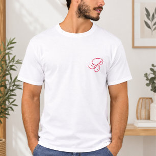 Elegant Monogram Initial Logo Employee Uniform  T-Shirt