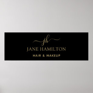 Elegant Monogram Initial Name Business Poster