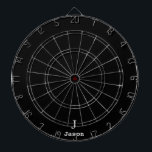 Elegant Monogram Initial Name Personalized Black Dartboard<br><div class="desc">Modern simple masculine stylish with black and white trendy typography (changeable colours). Personalized gift for him: dad,  father,  husband,  son,  boyfriend,  groom,  best man,  groomsmen</div>