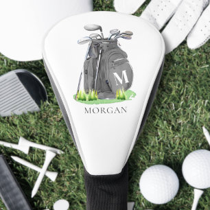 Elegant Monogram Initial Name Personalized Golf Head Cover
