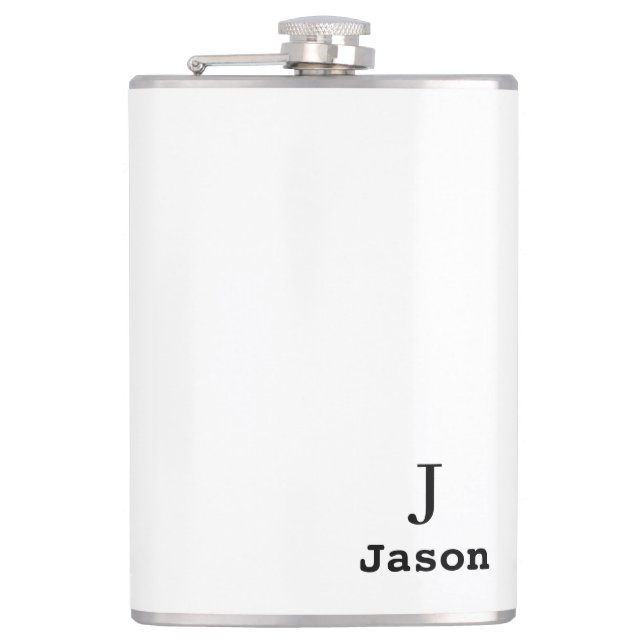 Elegant Monogram Initial Name Personalized Hip Flask (Front)