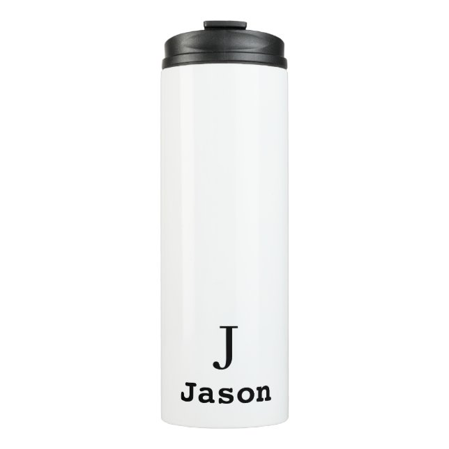 Elegant Monogram Initial Name Personalized Thermal Tumbler (Front)