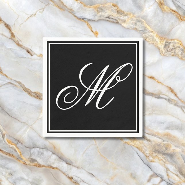 Elegant Monogram Initial  Napkin (Creator Uploaded)